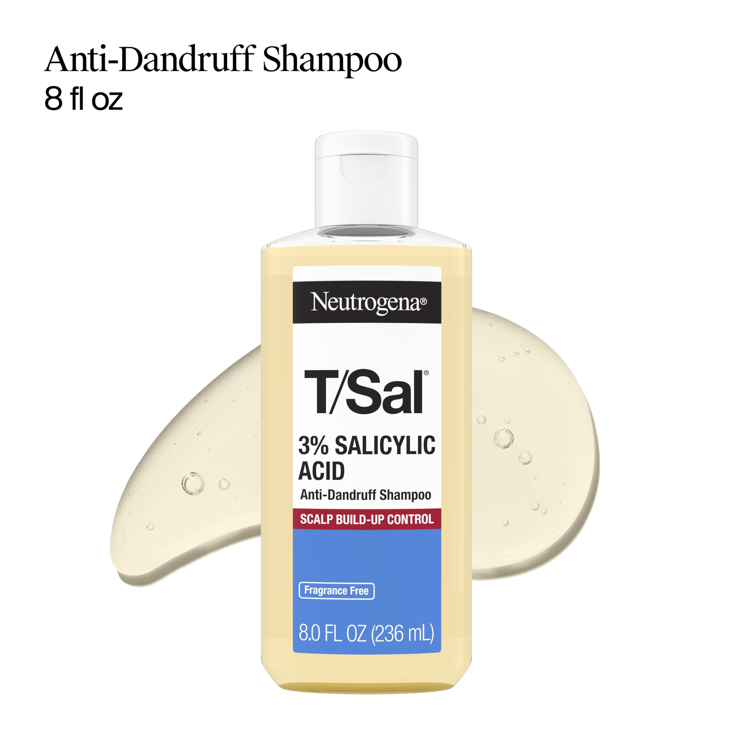 Neutrogena T/Sal back label with directions and clear usage information