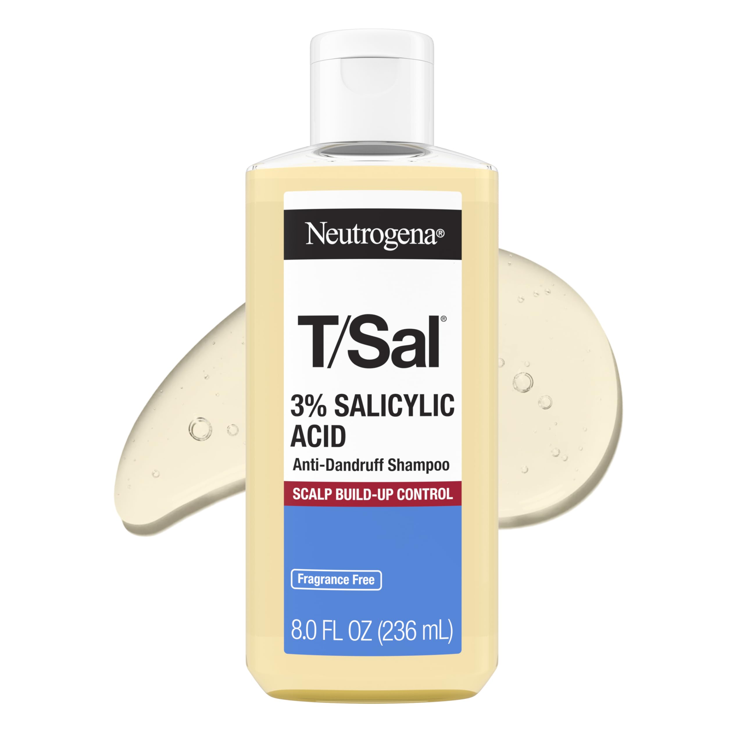 Neutrogena T/Sal front bottle showing clean packaging and product benefit