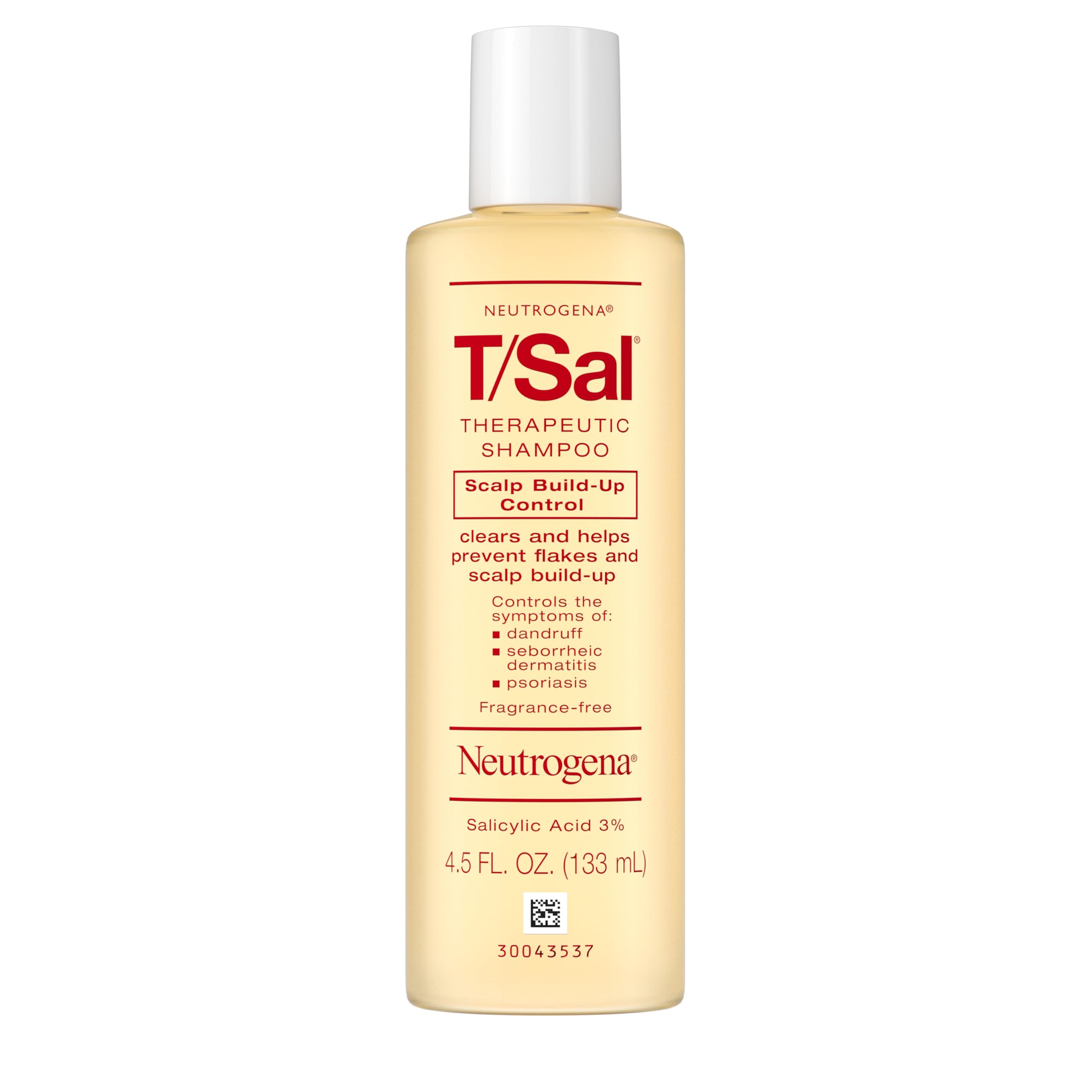Neutrogena T/Sal label close-up listing 3% salicylic acid benefits