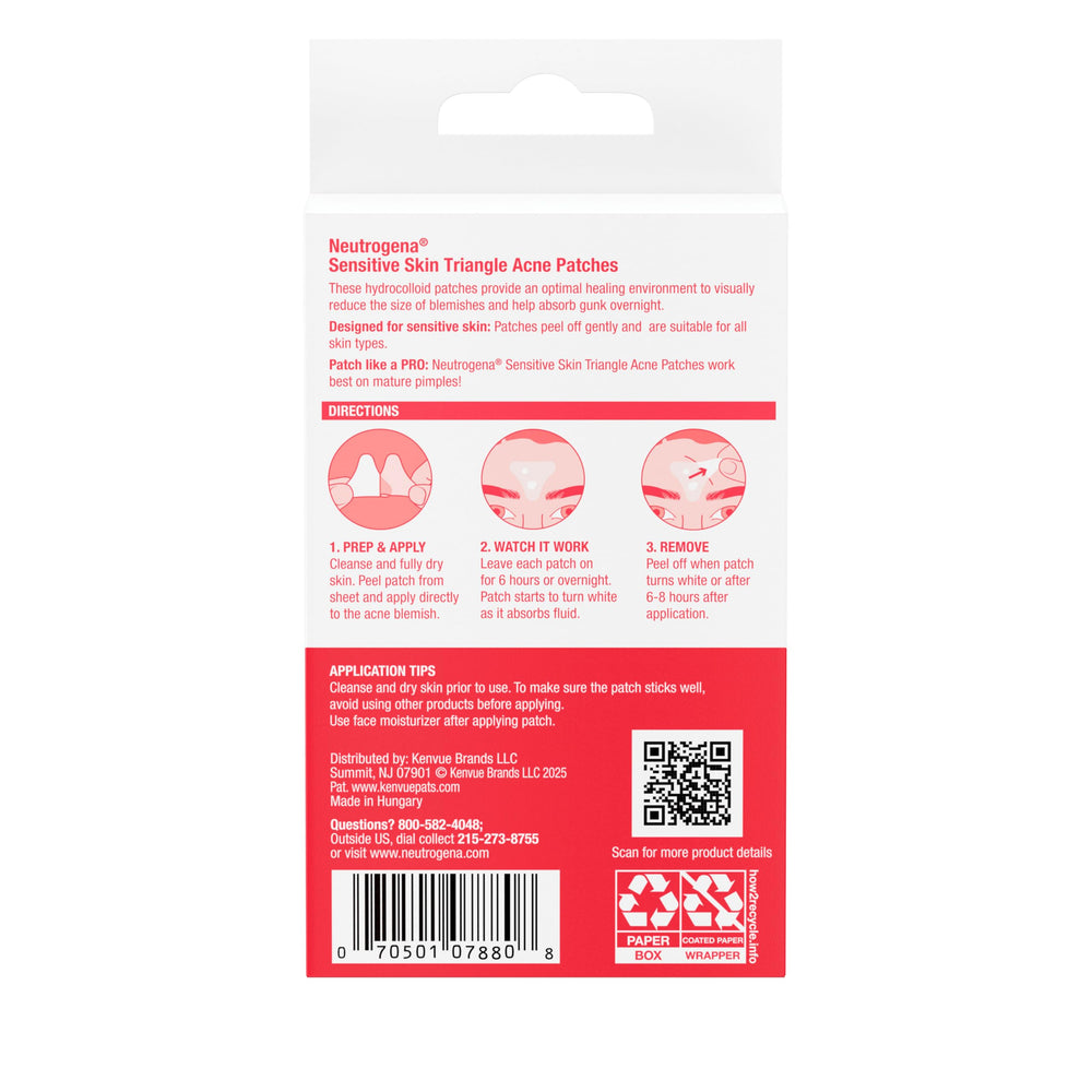 Neutrogena usage card and patches arranged to show simple step-by-step instructions