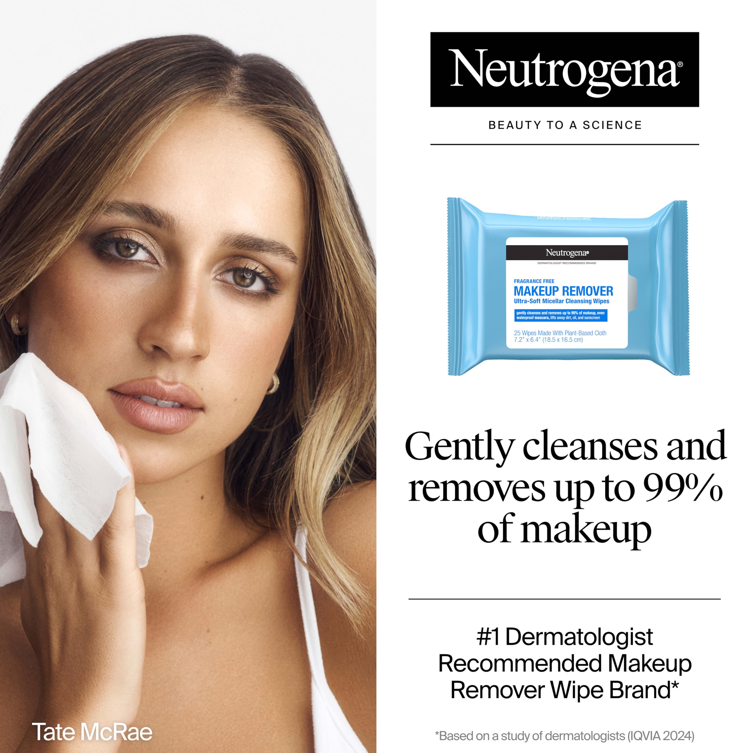 Neutrogena close-up of wipe texture highlighting gentle soft cloth
