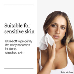 Neutrogena wipe in hand removing makeup for fast, no-rinse convenience