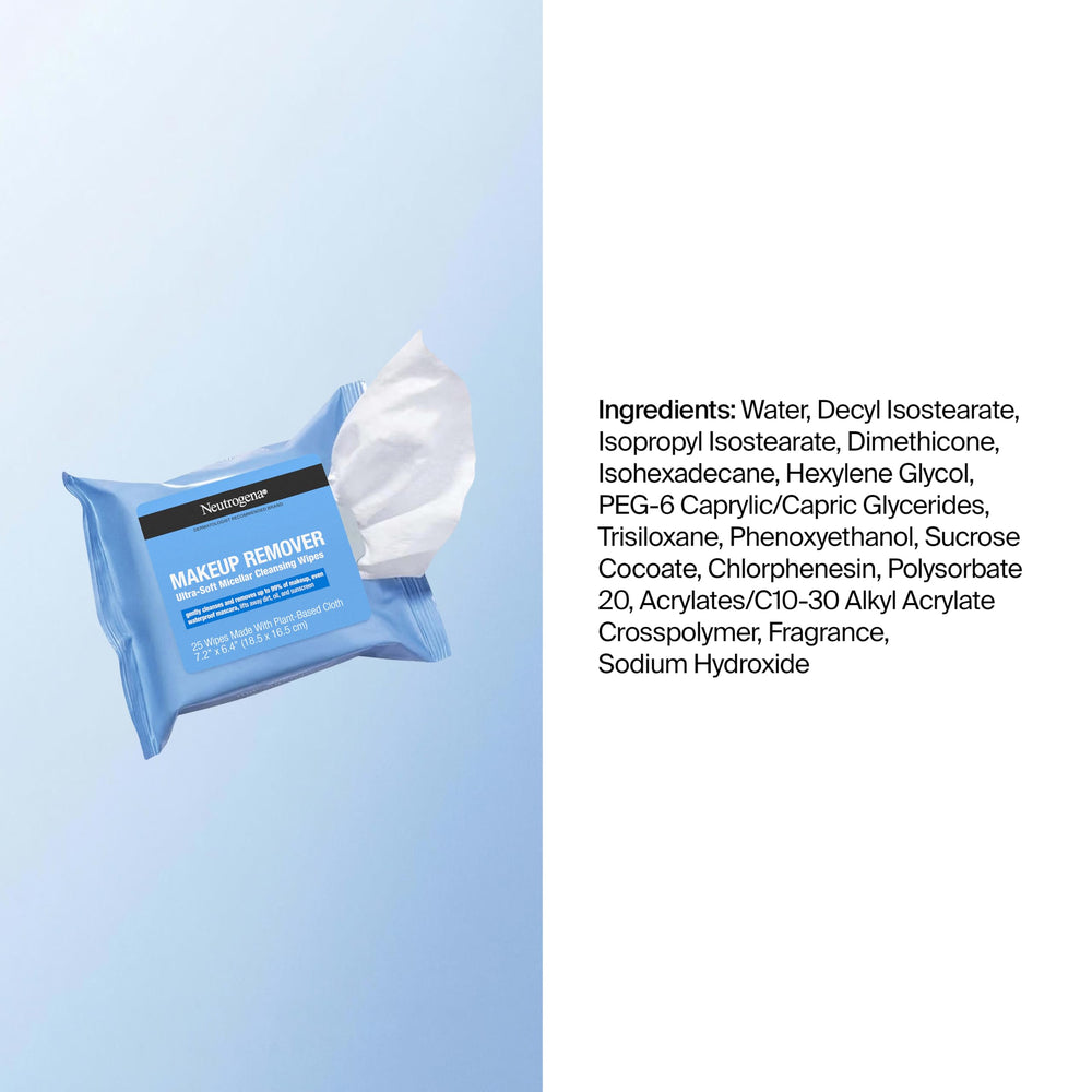 Neutrogena wipe in hand for scale to show size and easy single-use
