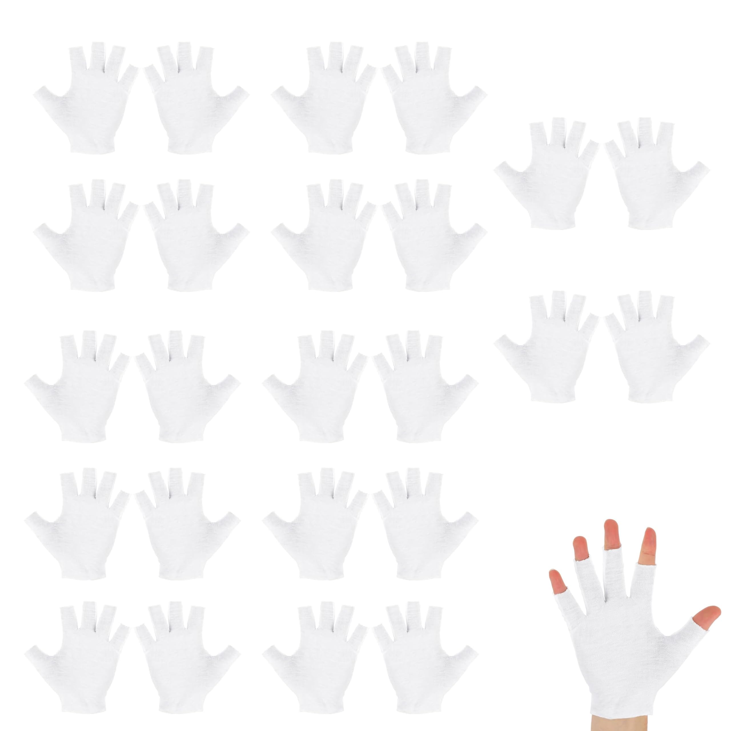NEVTORAU front view of a pair of white cotton gloves showing clean soft fabric for comfortable hydration