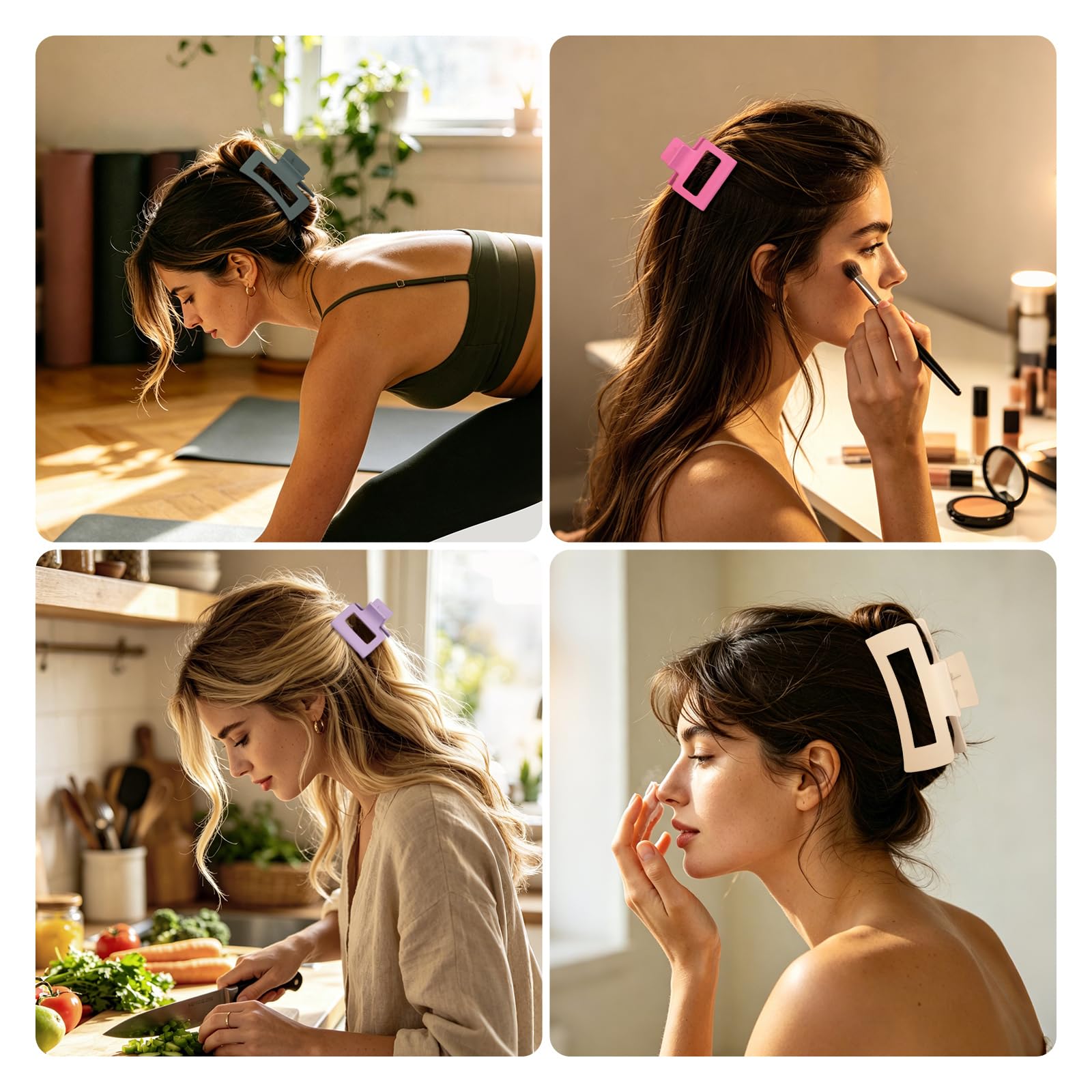 NEW LIVE clip securing an elegant updo for hands-free convenience