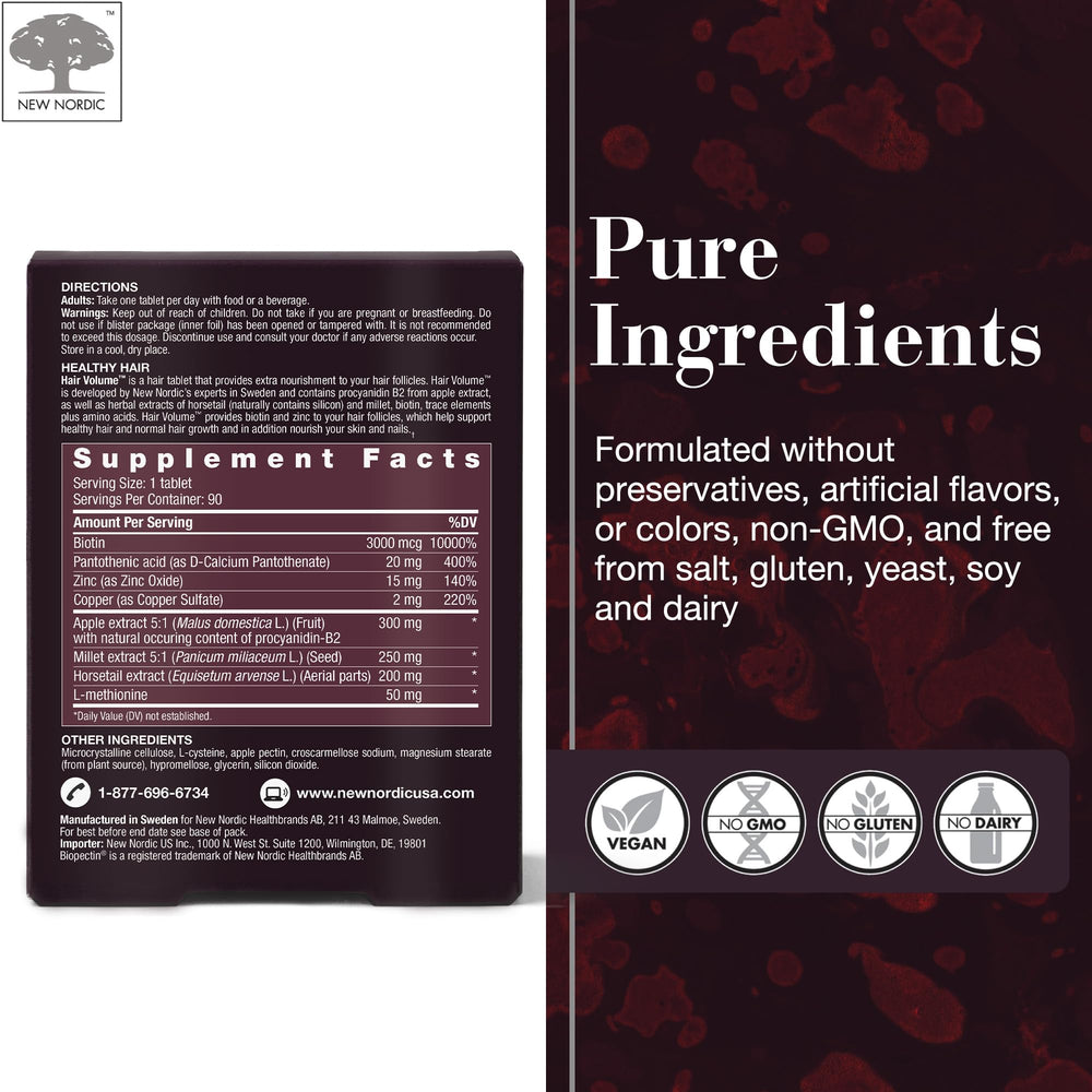 NEW NORDIC product label close-up showing ingredients and quality information for transparency