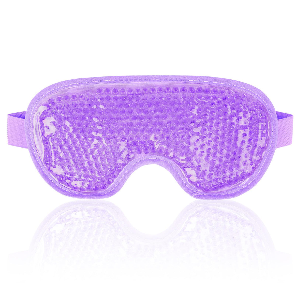 NEWGO front view purple eye mask showing shape and adjustable strap, promotes secure comfort