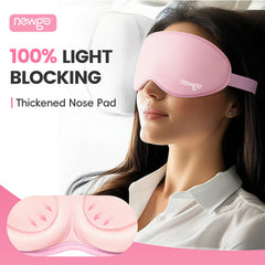 NEWGO mask worn on airplane showcasing travel comfort and light blocking