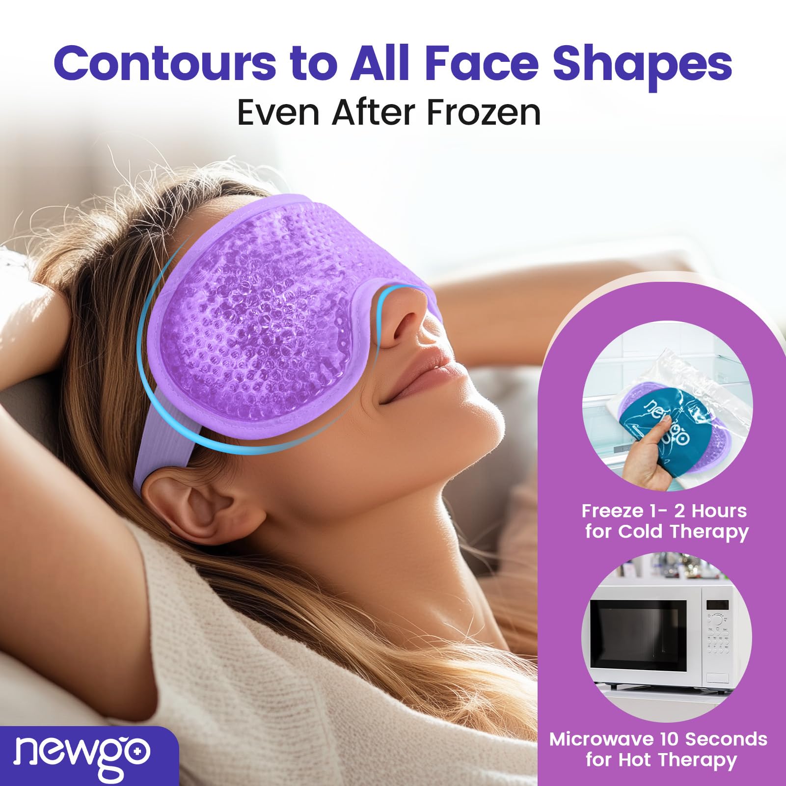 NEWGO silicone side texture close-up showing medical-grade surface for cooler therapy