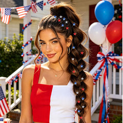 NEWSPIED clips woven into braids showing styling versatility and secure fit