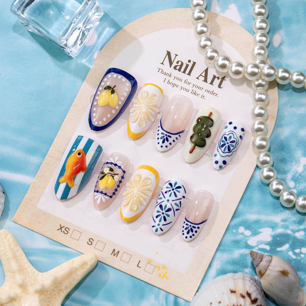 NEWSPIED close-up goldfish and blue floral art for unique summer style