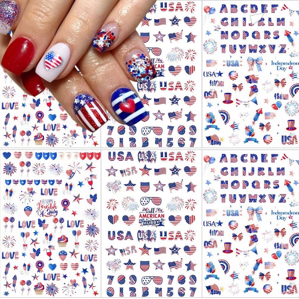 NEWSPIED finished red white blue manicure highlighting bold patriotic style