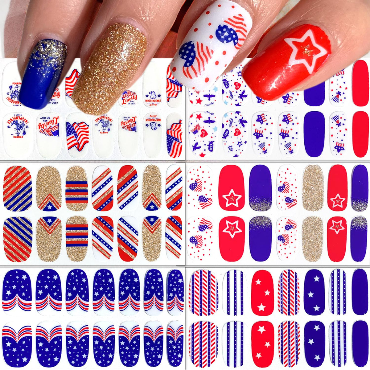 NEWSPIED front packaging showing patriotic nail wraps and included files for convenience