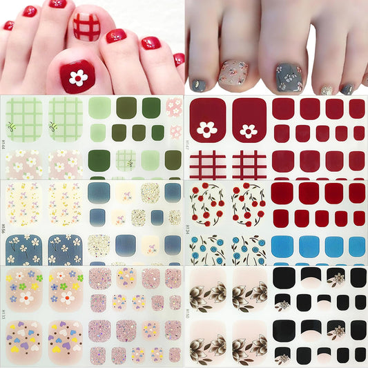 NEWSPIED front packaging showing floral toe sticker set and quick beauty benefit