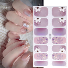 NEWSPIED floral strips on natural nails showing salon-quality look