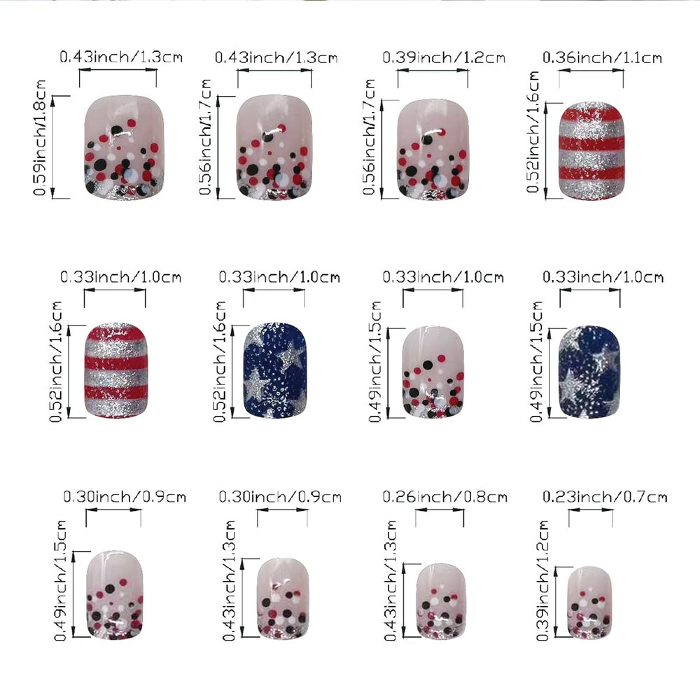 NEWSPIED nails worn in patriotic lifestyle scene, displaying confident festive look for events