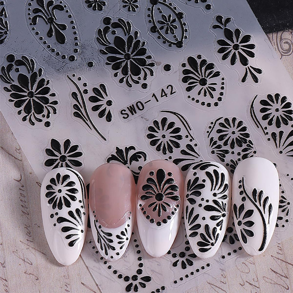 NEWSPIED lifestyle shot of finished blue floral manicure boosting style