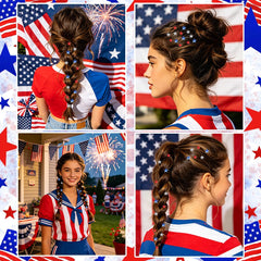 NEWSPIED model wearing clips at a parade illustrating patriotic flair and comfort