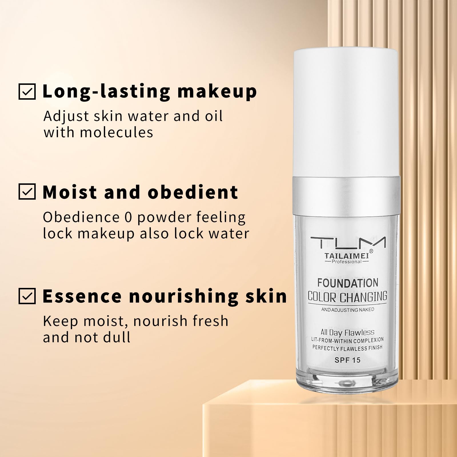 Newvenper bottle label detail highlighting SPF15 and product information
