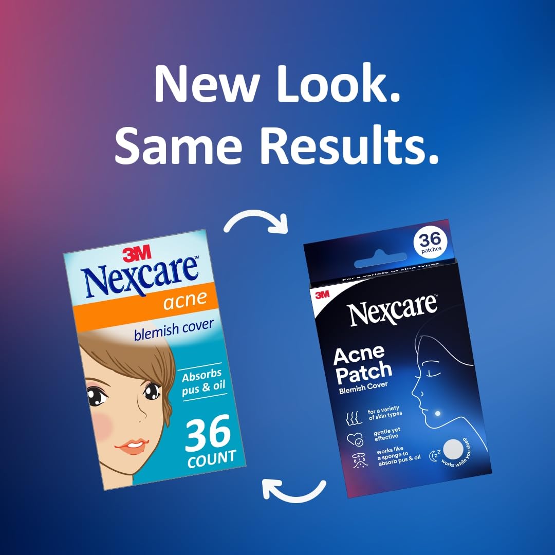 Nexcare laid out 36-count pack contents displaying assorted patch sizes