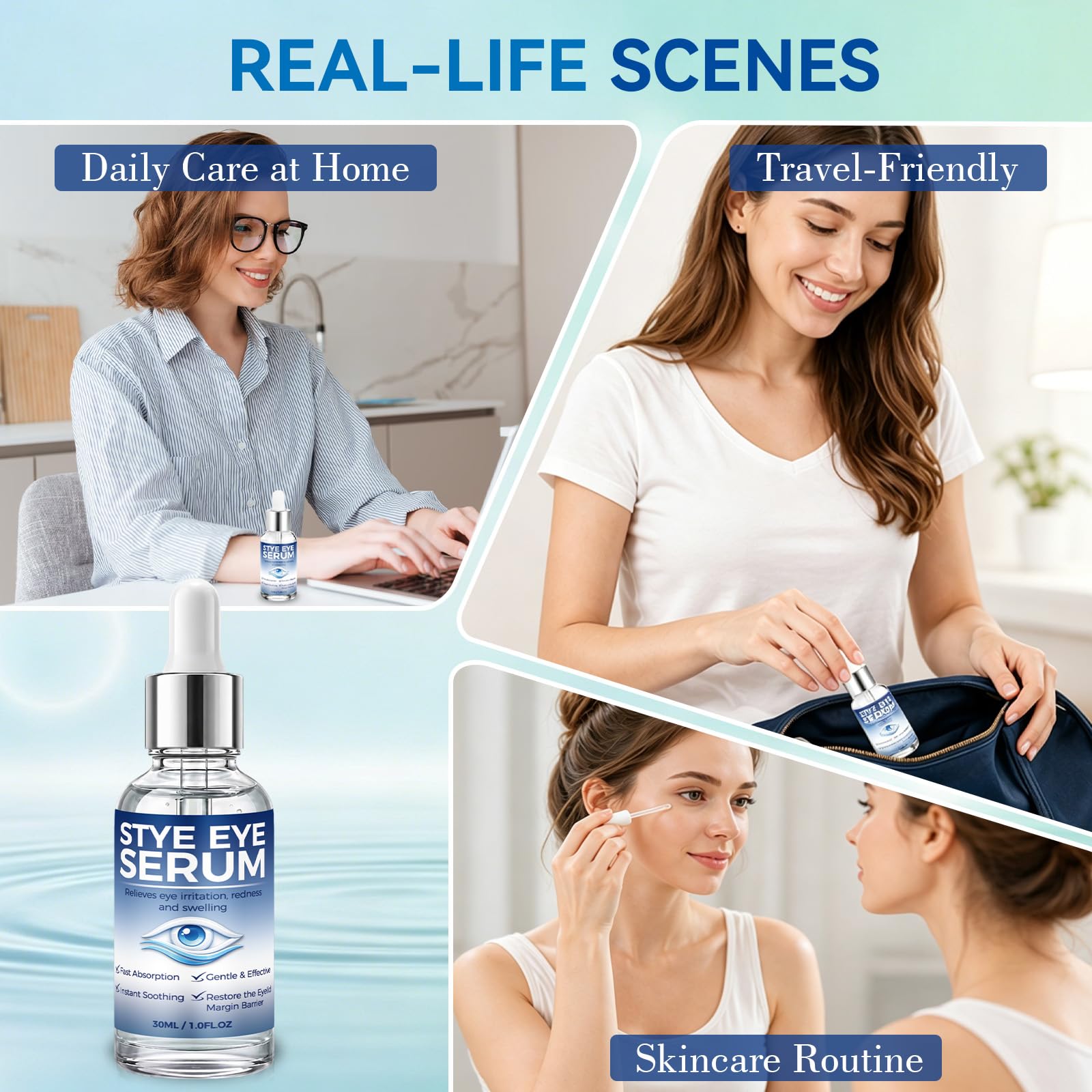 Nexkayee on a bathroom shelf staged lifestyle shot showing daily routine benefit
