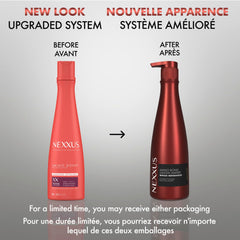 Nexxus conditioner being applied to hair in shower to show smooth application