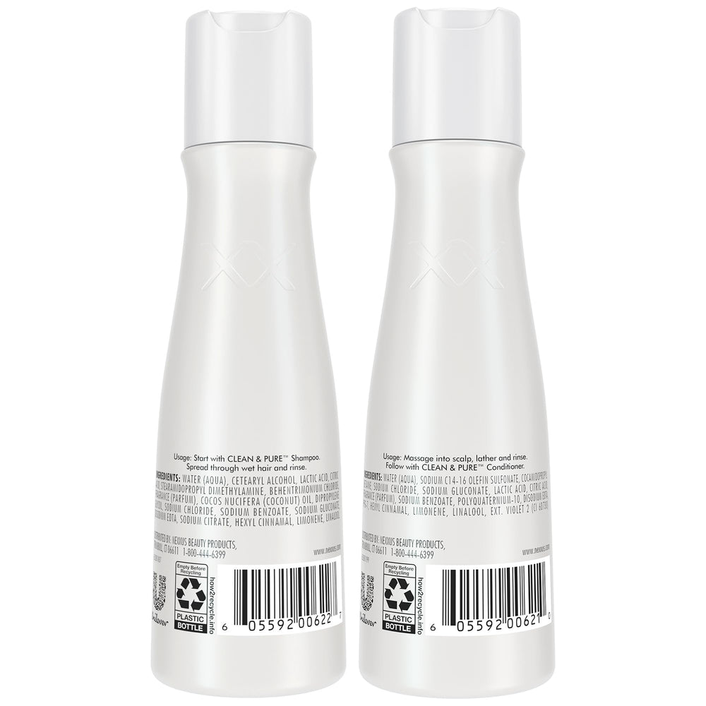 Nexxus bottle cap detail highlighting secure flip-top for leak-resistant travel convenience