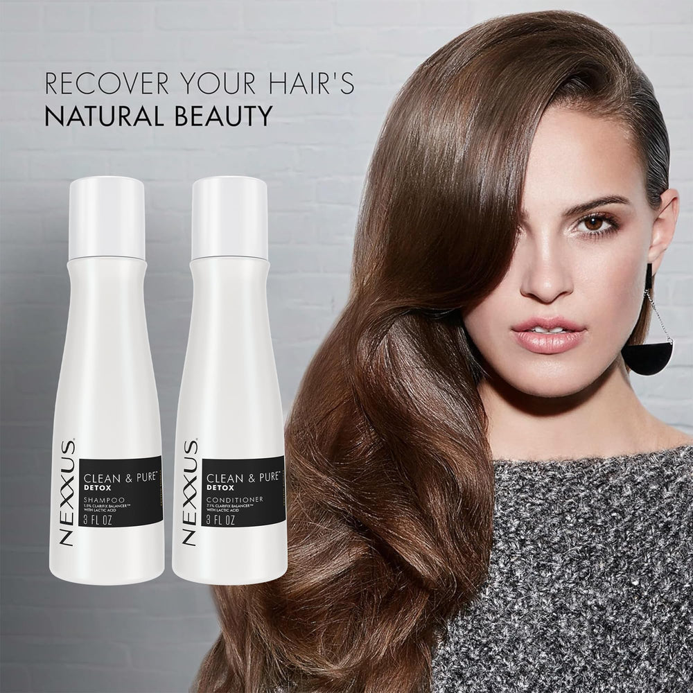 Nexxus shampoo texture dispensed on palm showing gentle lather for effective yet mild cleansing