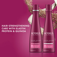 Nexxus back label ingredient list highlighting protein blend benefits