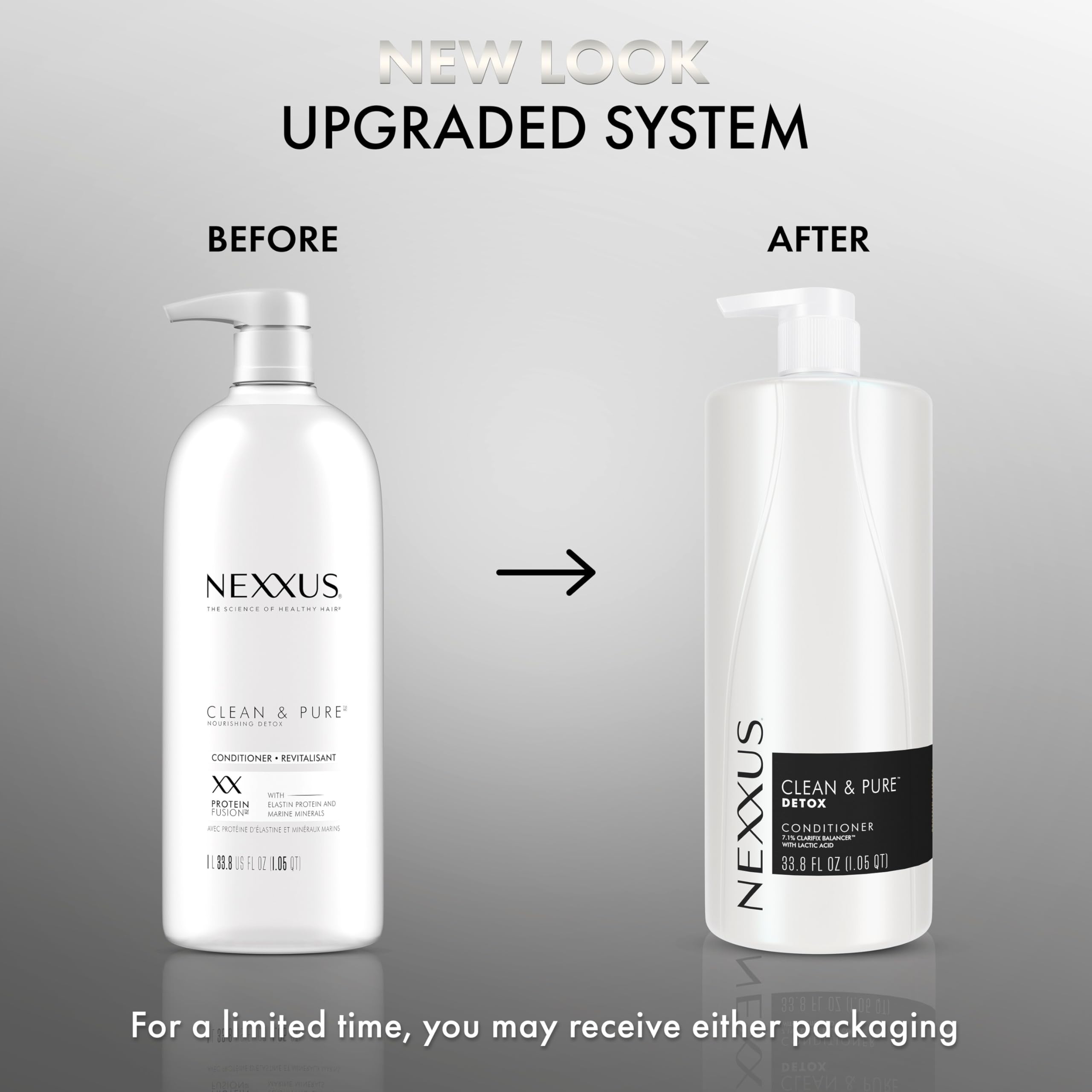 Nexxus conditioner pump dispensed creamy texture for detangling and hydration benefit