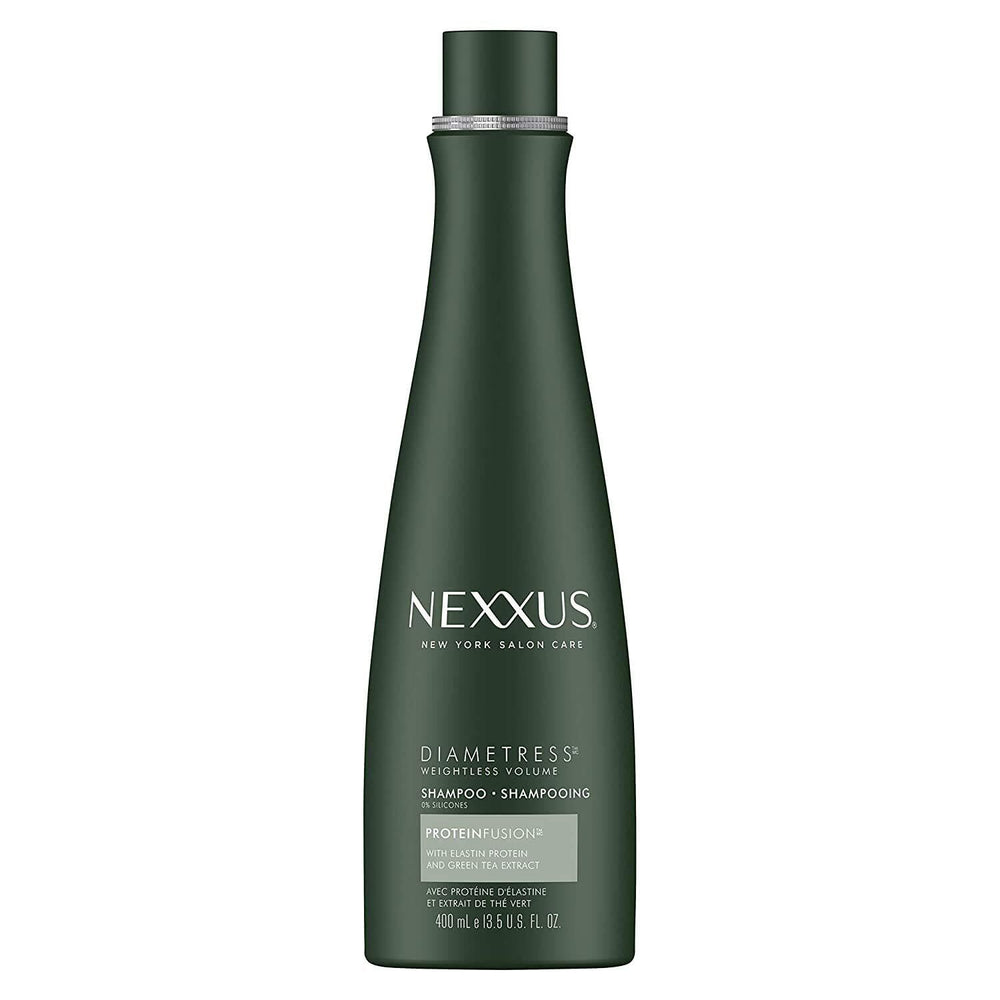 Nexxus DIAMETRESS front packaging showing twin 13.5 oz bottles for value