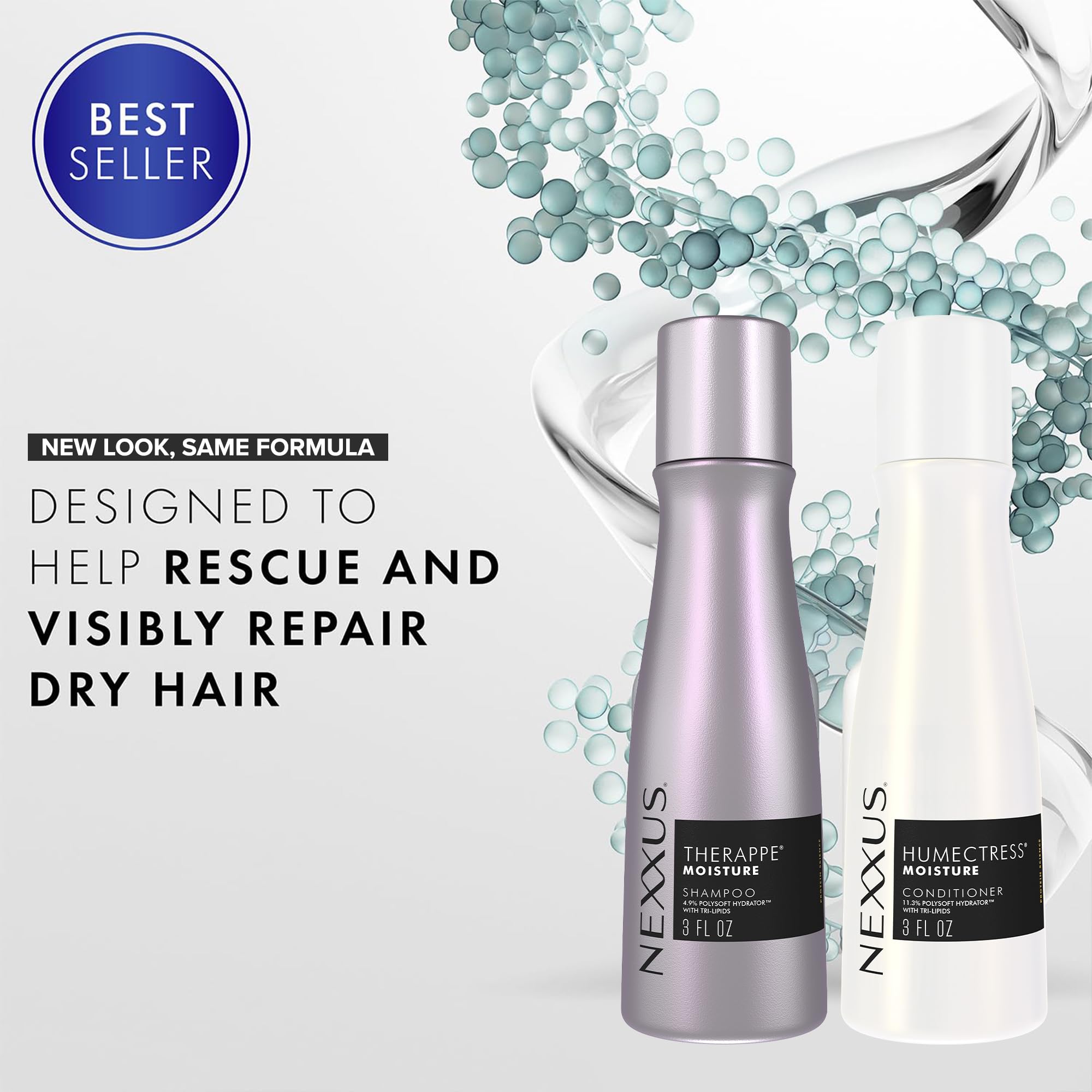Nexxus Humectress conditioner cream showing nourishing slip