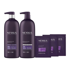 Nexxus Keraphix front packaging showing full shampoo, conditioner and masks — professional repair