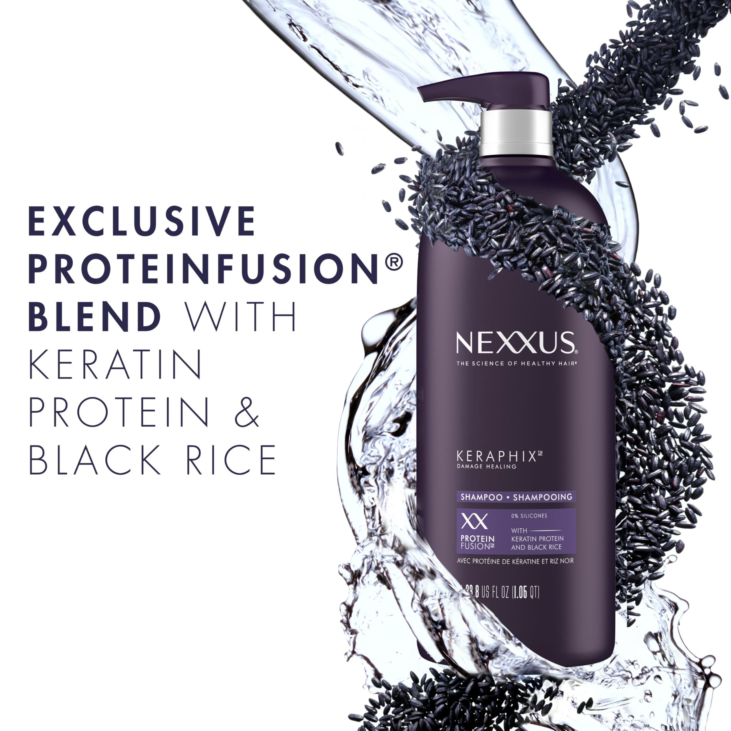 Nexxus Keraphix repair mask jar detail highlighting concentrated product for intensive strengthening