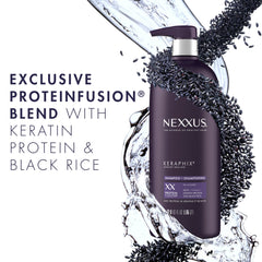 Nexxus Keraphix repair mask jar detail highlighting concentrated product for intensive strengthening