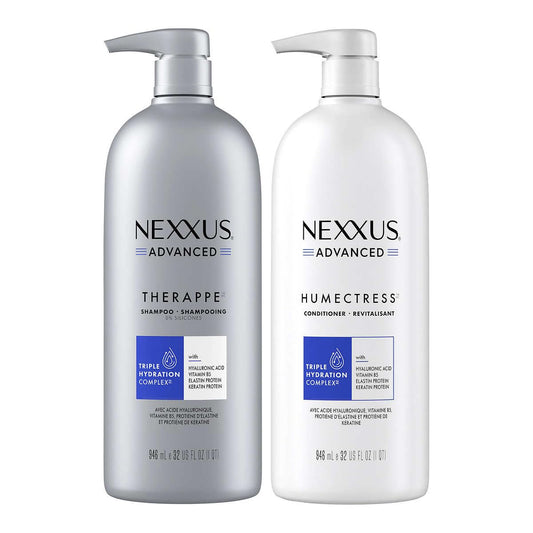 Nexxus close-up of creamy shampoo and conditioner texture for hydration