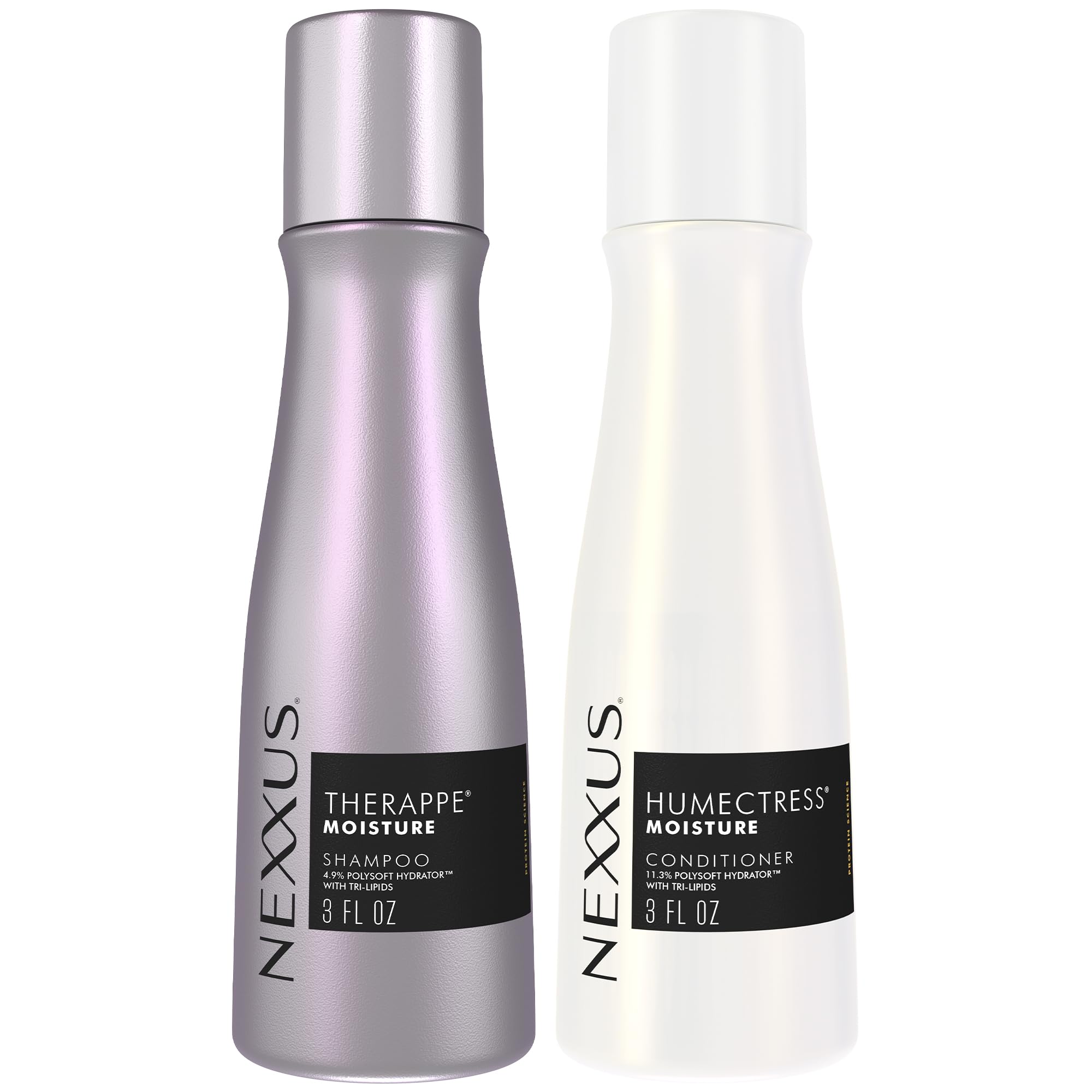 Nexxus front packaging travel duo showing compact benefit