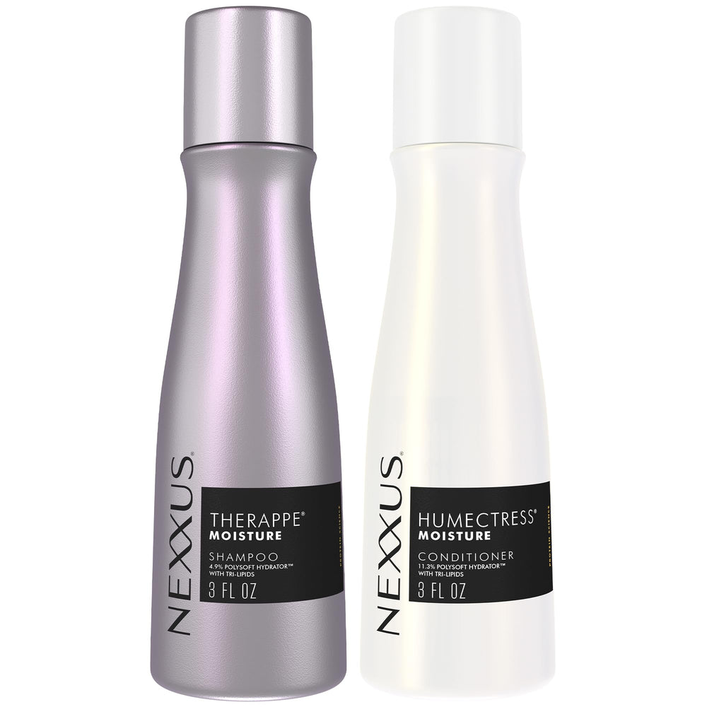 Nexxus front packaging travel duo showing compact benefit