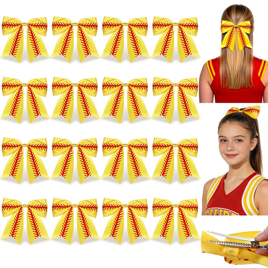 NFAMRZCAR front pack of 16 softball bows showing team-ready quantity and bright colors