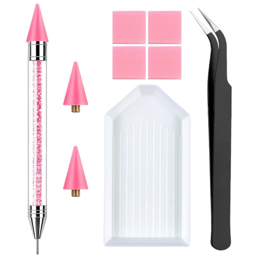 NFRBTD rhinestone pen front view showing ergonomic grip and pink finish benefit precision
