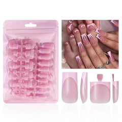 NHIXK front packaging showing the 60-piece pink French tip kit and convenience