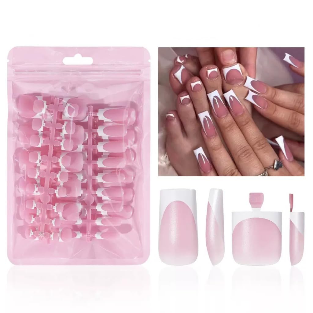 NHIXK front packaging showing 60-piece French tip kit for instant polish