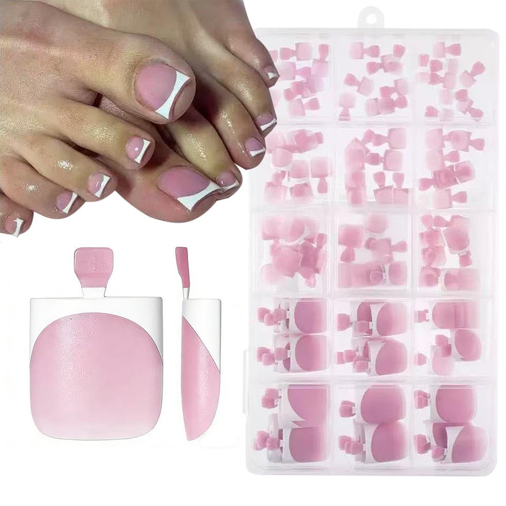 NHIXK front packaging showing 150-piece French tip toenail kit with tools
