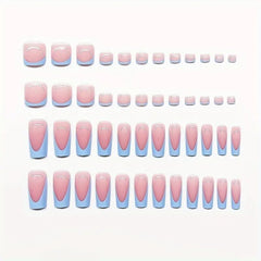 nhixk on hand short square nails showing quick application and polished look