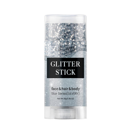 NHIYQF silver glitter stick front packaging showing product benefits