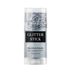 NHIYQF silver glitter stick front packaging showing product benefits