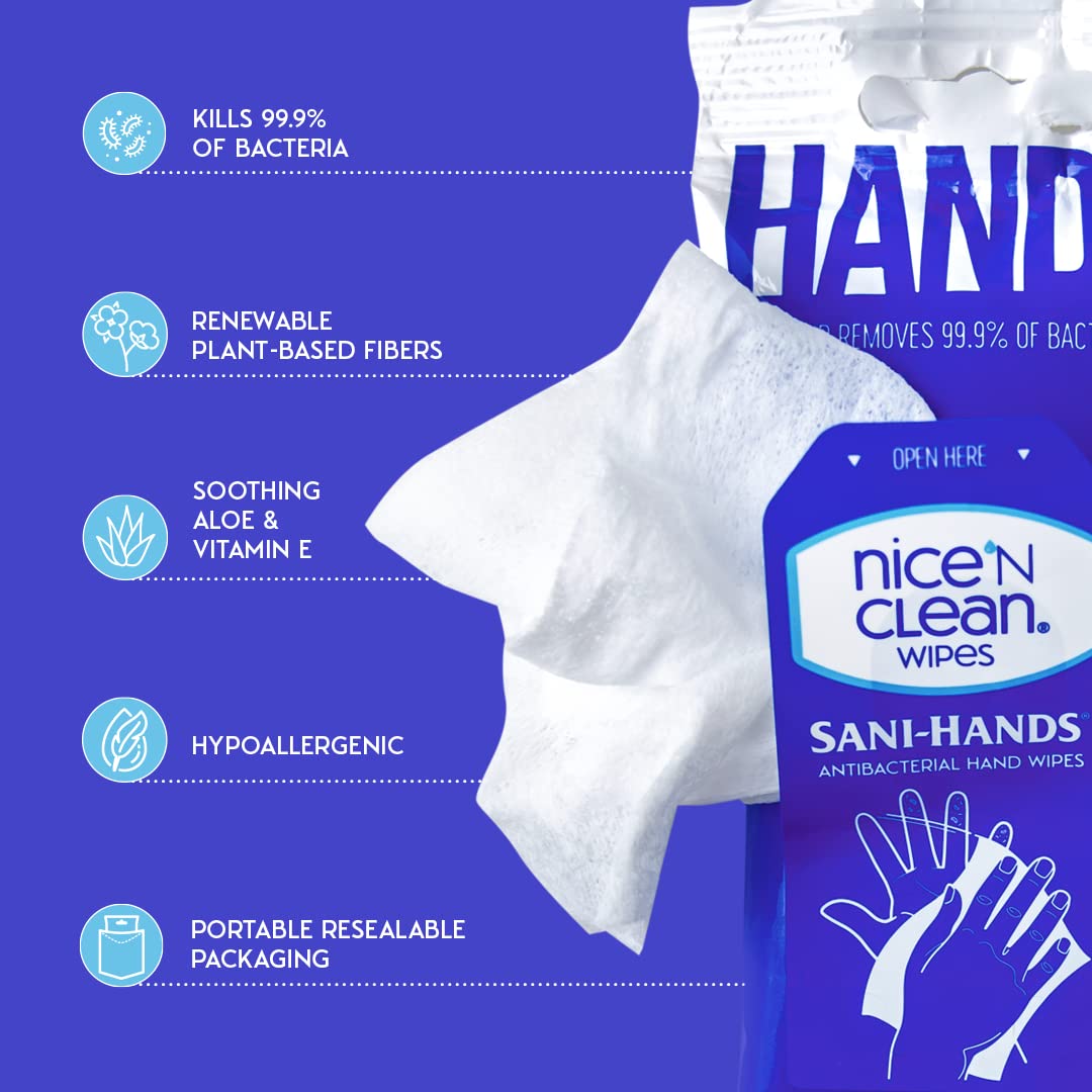 Nice 'N Clean wipe in hand wiping food, demonstrating effective dirt removal