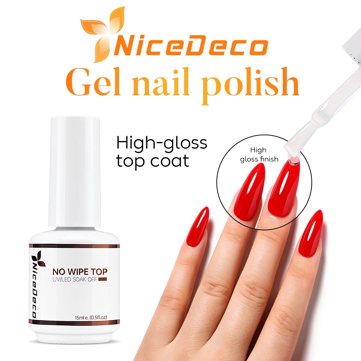 Nicedeco being applied to a natural nail demonstrating improved adhesion and neat professional-looking finish
