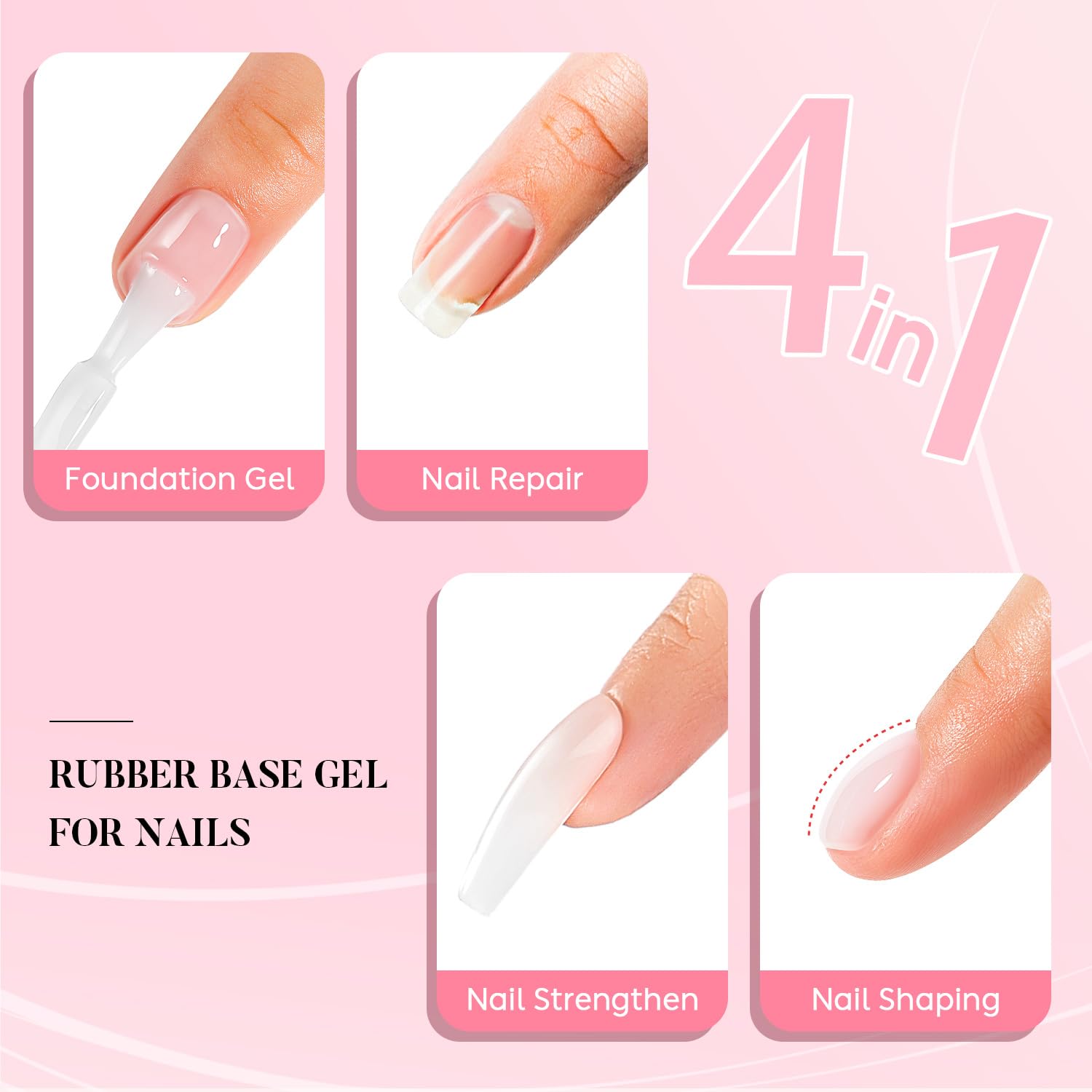 Nicedeco brush applying base gel for precise placement and reduced cuticle flow