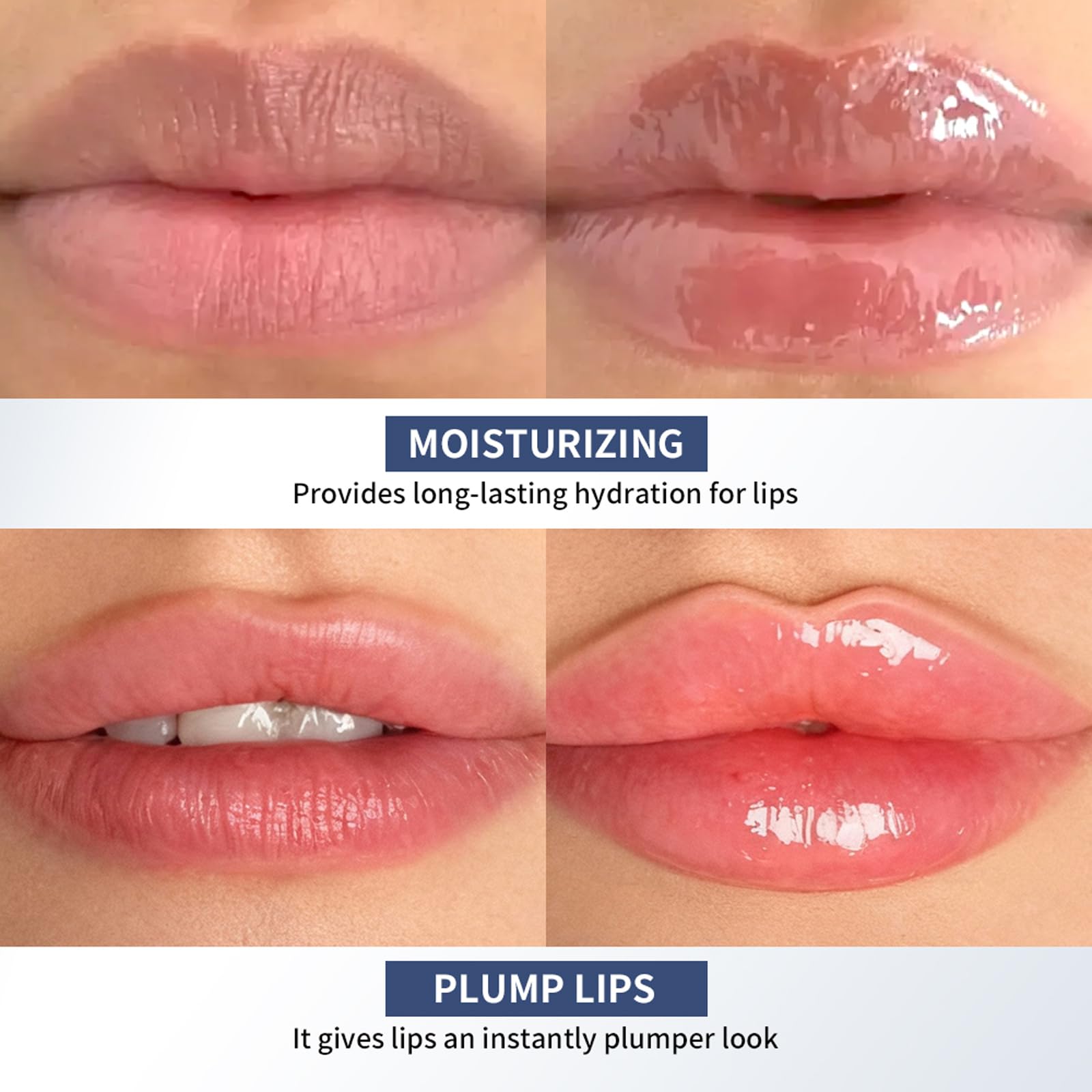 NICEFACE serum applied on lips demonstrating instant plump
